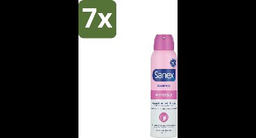 7 x Sanex – Deodorant Spray – Dermo Invisible – 150 ml - Onzezichtbare Deodorant - Deodorant Spray - Transpiratieregulatie - Huidbescherming - Strepenvoorkomend