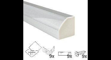 Led strip profiel hoek 4M - 30 mm hoog - Led hoekprofiel - Led profiel - Wit