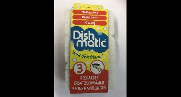 Dishmatic Schuurspons Krasvrij 2 consumentenverpakkingen met 3 sponsjes