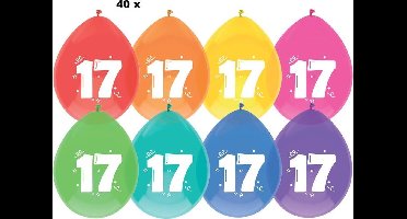 40 x - ballonnen - 17 jaar - 30 cm