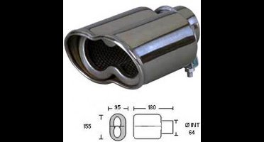 IVOL Uitlaatsierstuk RVS Wave - Passend 45-62mm