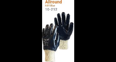 12x 12 paar - Werkhandschoenen PSP 10-212 Allround NBR, Gesloten rug, Donker Blauw (per doos van 12x 12 paar), maat 9
