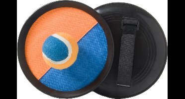 Catchballset Oranje/Blauw – Klittenband Bal 19 cm – Strandspel & Buitenspel – Reactiespel voor Kinderen en Volwassenen – Engelhart