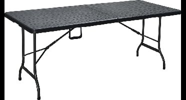 ERRO Inklapbare Tafel – Campingtafel – Tuintafel – Opvouwbaar & Ruimtebesparend – Luxe Zwart Houtdesign – 180 x 74 cm