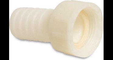 Slangtule PA (nylon) 1 1/2" x 40 mm wartel binnendraad x slangtule 16bar wit