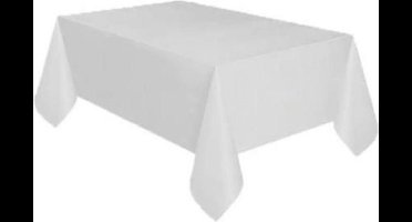 Tafelkleed dun Plastic wit XL 137x274cm / Let op dit is dun plastic geen tafelzeil