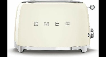 SMEG TSF01CREU Broodrooster - 2 Sleuven - 950W - 6 Bruiningsstanden - Ontdooifunctie & Opwarmfunctie - '50s style - Crème