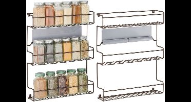 Make-up Organizer – opbergdoos met 3 schuifladen voor oogschaduw, lippenstift en nog veel meer. – Make-up box van kunststof voor de badkamer, marmerkleur., Bronskleuren, Verpakking van 2