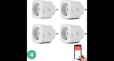 BELIFE Slimme stekker - Incl. energiemeter - Google Home & Amazon Alexa Compatible - 4 stuks