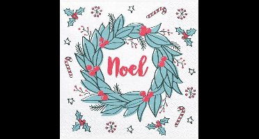 Papieren Servetten Noel, 33x33cm (1 zakje met 20 stuks)