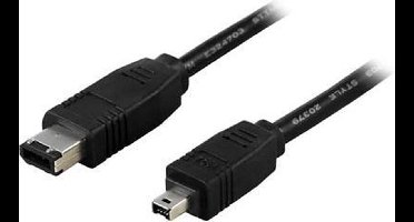 Deltaco FW-9 2m Zwart firewire-kabel
