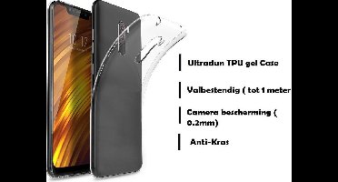 DrPhone Xiaomi Pocophone F1 TPU Hoesje – Slim fit Ultra Dun Premium Soft-Gel Case – Transparant
