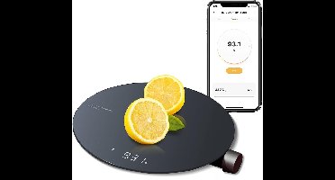 HOTO Smart Kitchen Scale – Slimme keukenweegschaal – Digitale voedselweegschaal met een nauwkeurigheid van 0,1 g – Capaciteit van 3 kg – Bluetooth-app – LED-display – Meerdere eenheden (g/ml/oz/lb)