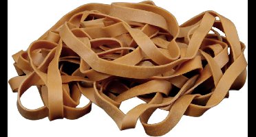 1 kg - Elastiek - naturel - diameter 100mm - breedte 12mm - in zak - ca 165 stuks