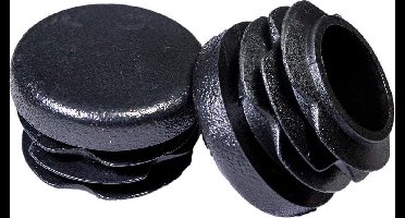 Pootdop insteek zwart rond - vlakke onderkant | 16 mm (4 stuks)