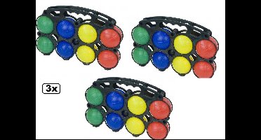 3x Jeu de boules set kunststof 8 ballen