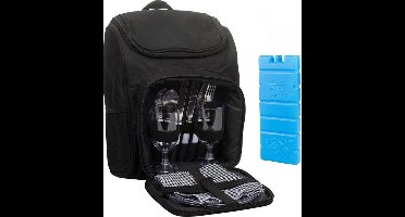 Picknicktas Backpack 2 pers, bestek - met koelelement