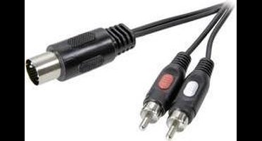 SpeaKa Professional SP-7870640 DIN-aansluiting / Cinch Audio Aansluitkabel [1x Diodestekker 5-polig (DIN) - 2x Cinch-st