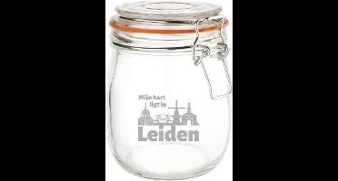 Gegraveerde Weckpot 0.75 ltr. Leiden