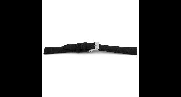 Horlogeband G156Z Croco Zwart Mat Zilver 20x18 mm