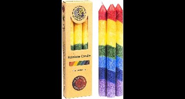 Regenboog Stearinekaars - Geurloos