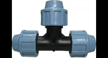Unidelta T-stuk 90° PP 20 mm knel 16bar zwart/blauw DVGW/KIWA/WRAS