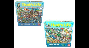 Goliath That s life legpuzzel de supermarkt 1000 stukjes + Goliath That s life legpuzzel Het treinstation 1000 stukjes