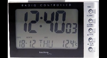 Radio gestuurde wekker - Datum - Temperatuur - Technoline WT 188
