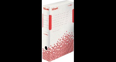 25 x Esselte Speedbox 8 Duurzame Archiefdoos - A4 - 8x25x35cm - 100% recyclebaar - Rood/wit