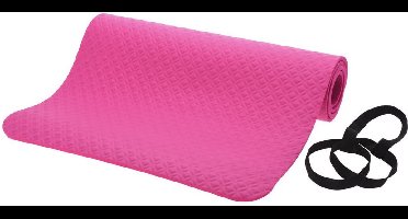 Fitnessmat voor training en yoga 180 x 60 cm blauw