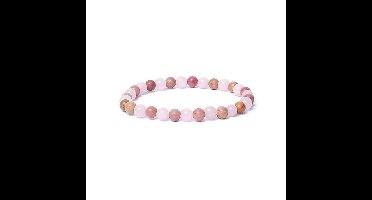 Yogi & Yogini - Armband rozenkwarts/ thuliet - AA kwaliteit elastisch - Mineraal - India