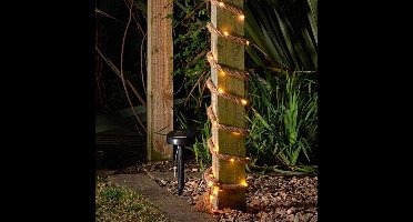 Solar tuinverlichting 'Manilla' - 60 warm witte leds - 4,5 meter lang - Op zonne-energie - Lichtslinger - Lichtsnoer