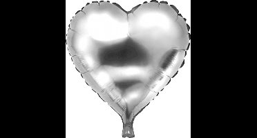 Haza Original Folieballon Hartvormig Zilver 46 X 49 Cm