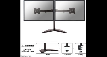 Neomounts NM-D335DBLACK Monitorstandaard 2 schermen 10-27" - 0-8 kg/scherm - zwart