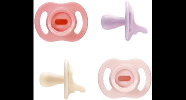 Tommee Tippee Ultra-light StayPut fopspeen - 0-6 maanden - set van 4 - silicone fopspeen uit één stuk -Roze