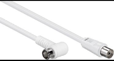 F-quick (m) haaks - Coax IEC (m) recht coaxkabel / wit - 2,5 meter