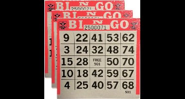 Set van 3 x 25 bingo kaarten - Bingo mapjes - Bingokaarten - Blok - 0 tot 75! - 75 vellen - Bingospel