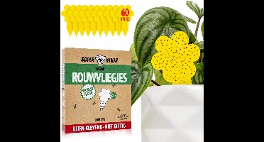 Rouwvliegjes Bestrijden - Ecologische Gele Sticky Vallen voor Planten, 60 Stuks - Effectieve Bescherming tegen Rouwmuggen, Langdurig Werkzaam tot 3 Maanden per Val