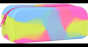 Neon, siliconen etui/cosmeticatasje met ritssluiting 8x20x6cm