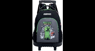 Minecraft - Rugzaktrolley - Trolley - Short Fuse - 44 cm - 3 vakken - Laptop vak - Vaste wielen