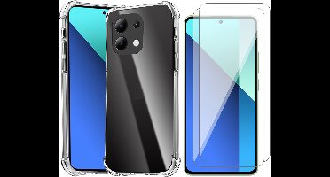 Hoesje geschikt voor Xiaomi Redmi Note 13 4G - 2x Screenprotector Glas - Shockproof Transparant