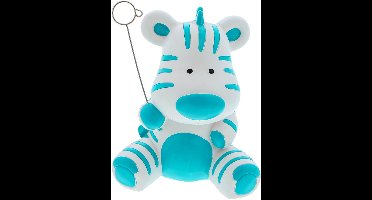 Zebra Punda spaarpot met fotoclip lichtblauw