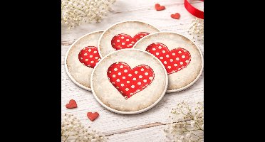 Placemats met Hart – Set van 4 – 38 x 38 cm – Valentijn Design