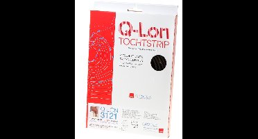 QLON Tochtstrip QL3121 15mm Verfbestendig Zelfklevend Zwart Doos a 7mtr