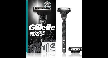 Gillette Mach3 Charcoal Razor + 2 Replacement Blades