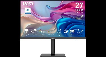 MSI Modern MD272UPHG - 4K UHD Monitor - 60Hz - 27 Inch - HDR 400 - KVM Switch - USB Type-C PD 98W - 4 Way Adjustable