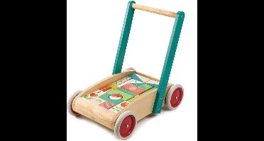 Tender Toys Loopwagen Hout Junior 42 X 28 X 42 Cm 30-delig