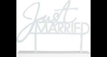 Ginger Ray - Ginger Ray - Wit metalen tafelbord “Just Married“ - 25 x 29 cm