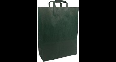 Cadeautasjes met platte handgreep, budget tassen donkergroen, 22x10x31cm (250 stuks)