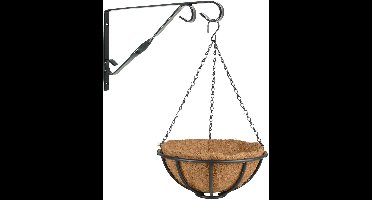 Hanging baskets 30 cm met muurhaak - Complete hangmand set van metaal